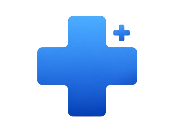 Cliniclaim blue medical cross used as dashboard background